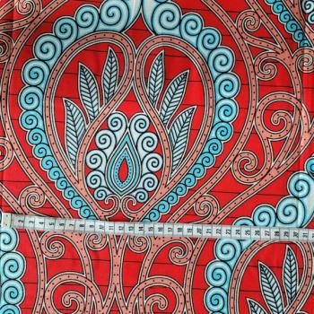 Preview: RED INDIAN ORNAMENT Afrikanischer Wax Print Stoff